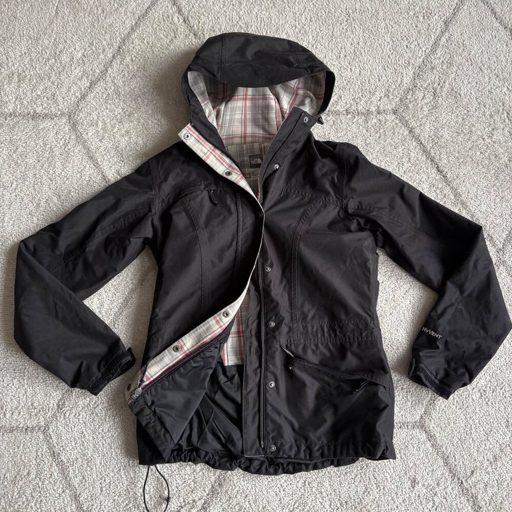 COPY The North Face Women’s HyVent Waterproof Hooded Jacket Black Rain Coat